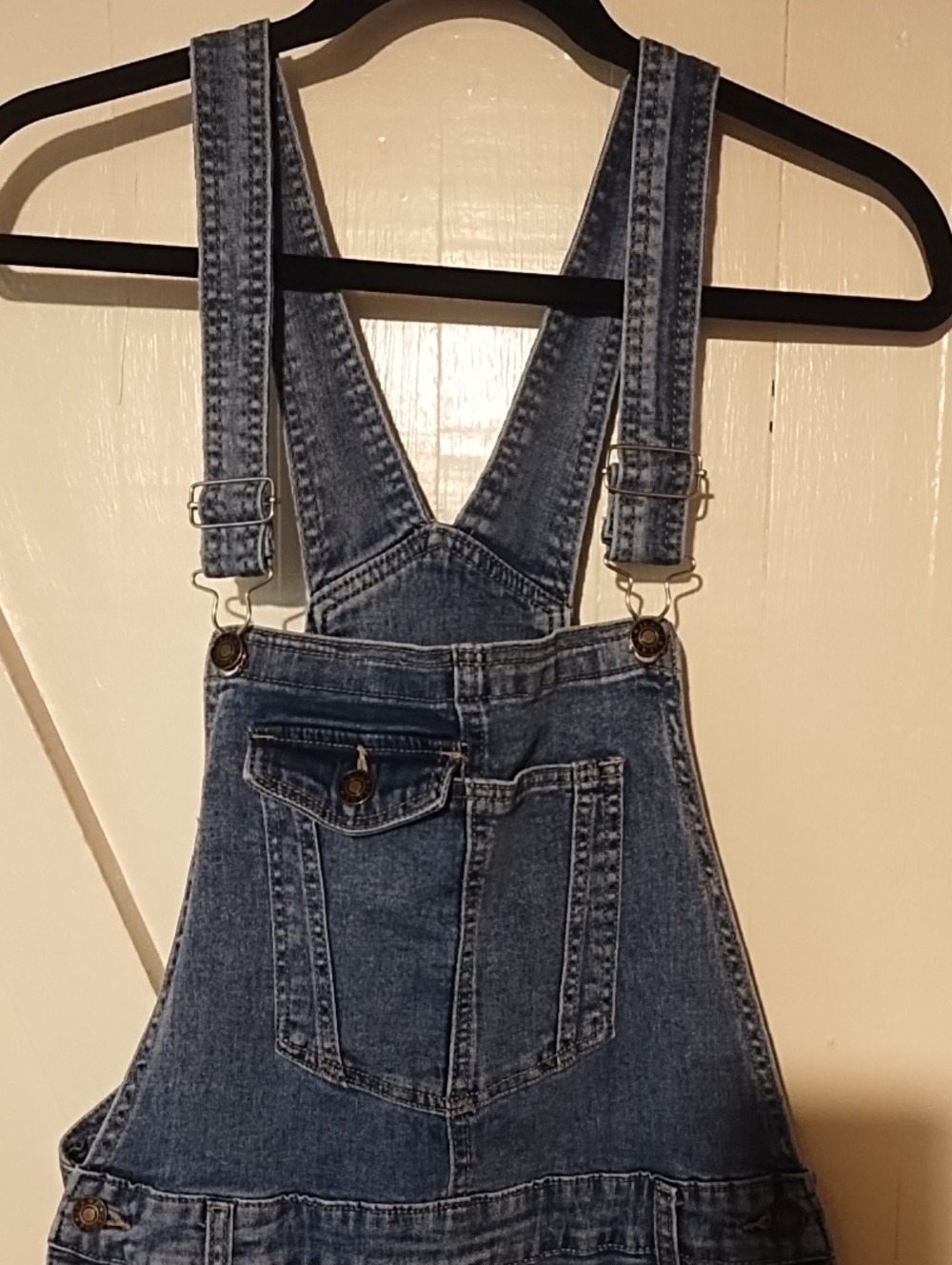 Women’s Blue Denim Distressed Overalls VGC Tattered Size Large. - Picture 2 of 10